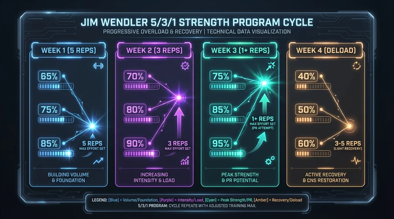 Jim Wendler 5/3/1 Strength Program Cycle Chart