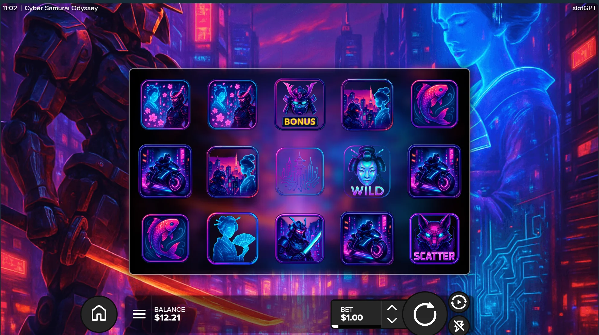 Cyber Samurai Odyssey with SlotGPT on Stake.com