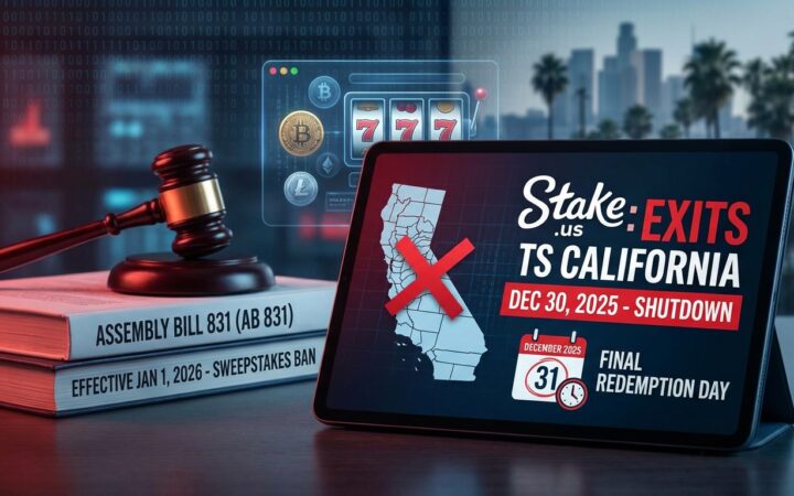 Stake.us Exits California: Sweepstakes Giant Shuts Down Ahead of AB 831 Ban
