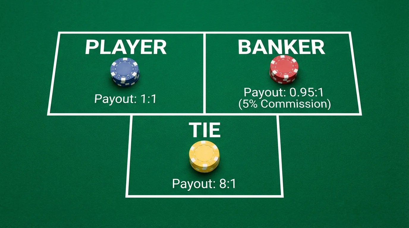 Baccarat Betting Options: Player, Banker, and Tie
