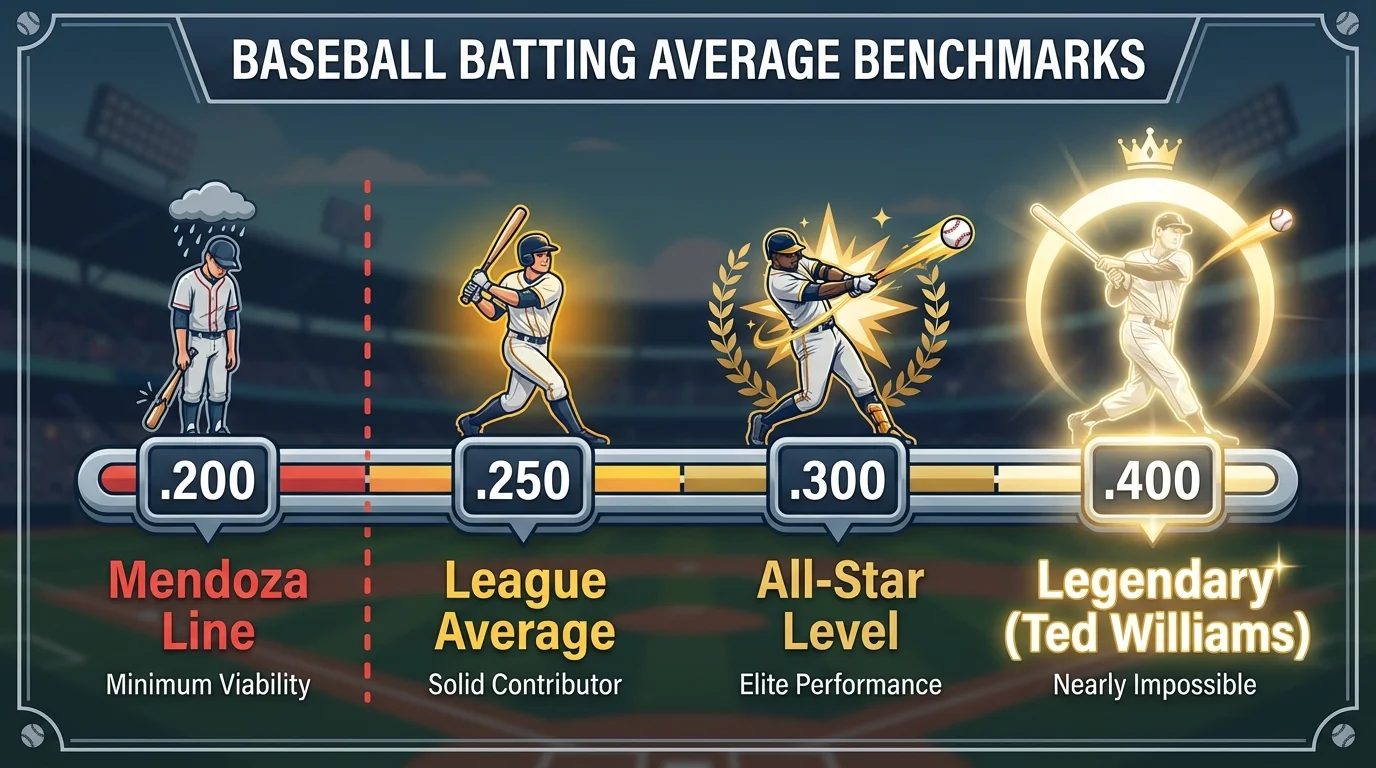 Chart comparing baseball batting average standards