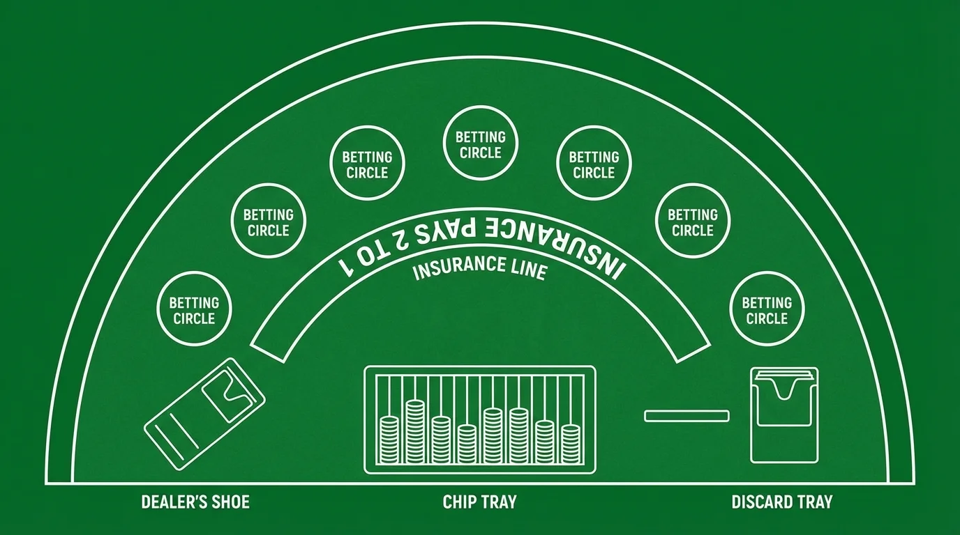 Standard Blackjack Table Layout Diagram