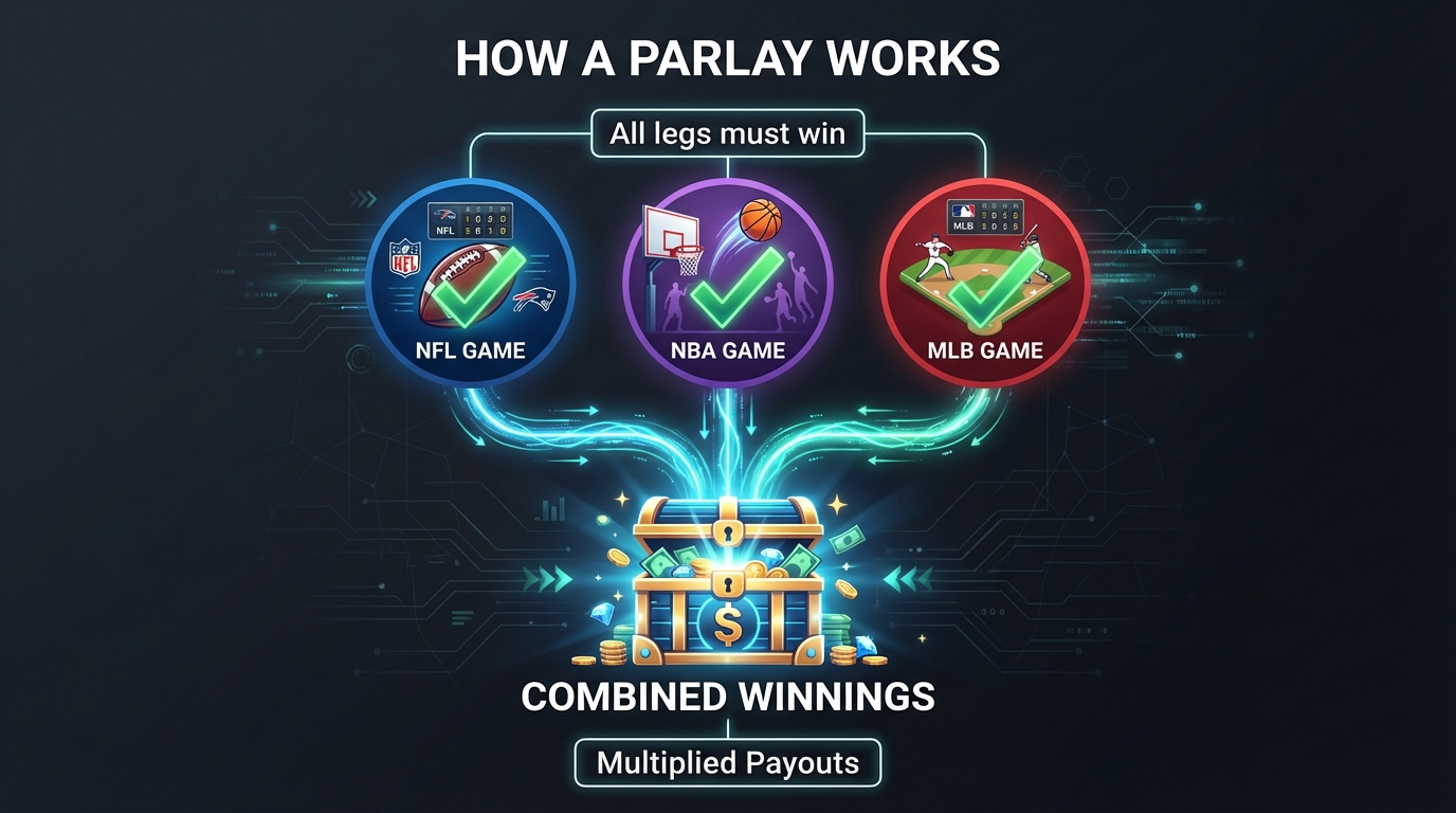 How Parlay Betting Works Diagram