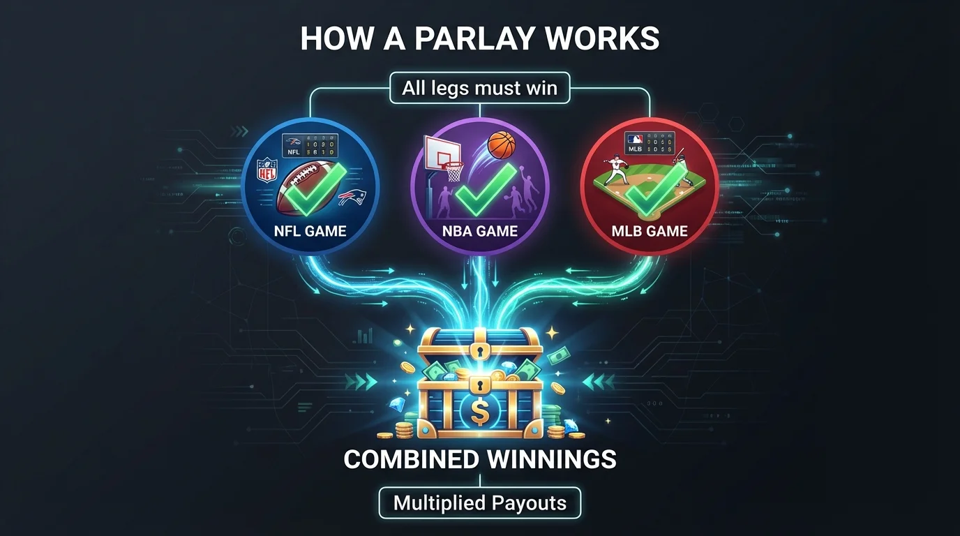 How Parlay Betting Works Diagram