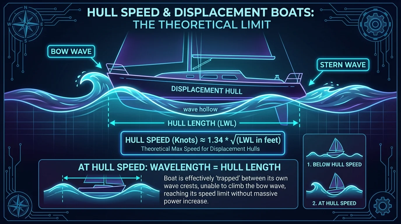 Hull Speed and Displacement Boats Physics Infographic