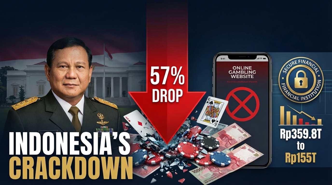 Indonesia’s Online Gambling Transactions Drop 57% as Government Crackdown Shows Results