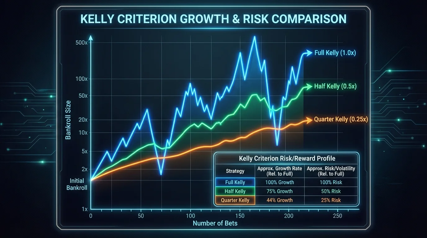 Kelly Criterion Risk Management Strategy showing bet sizing optimization
