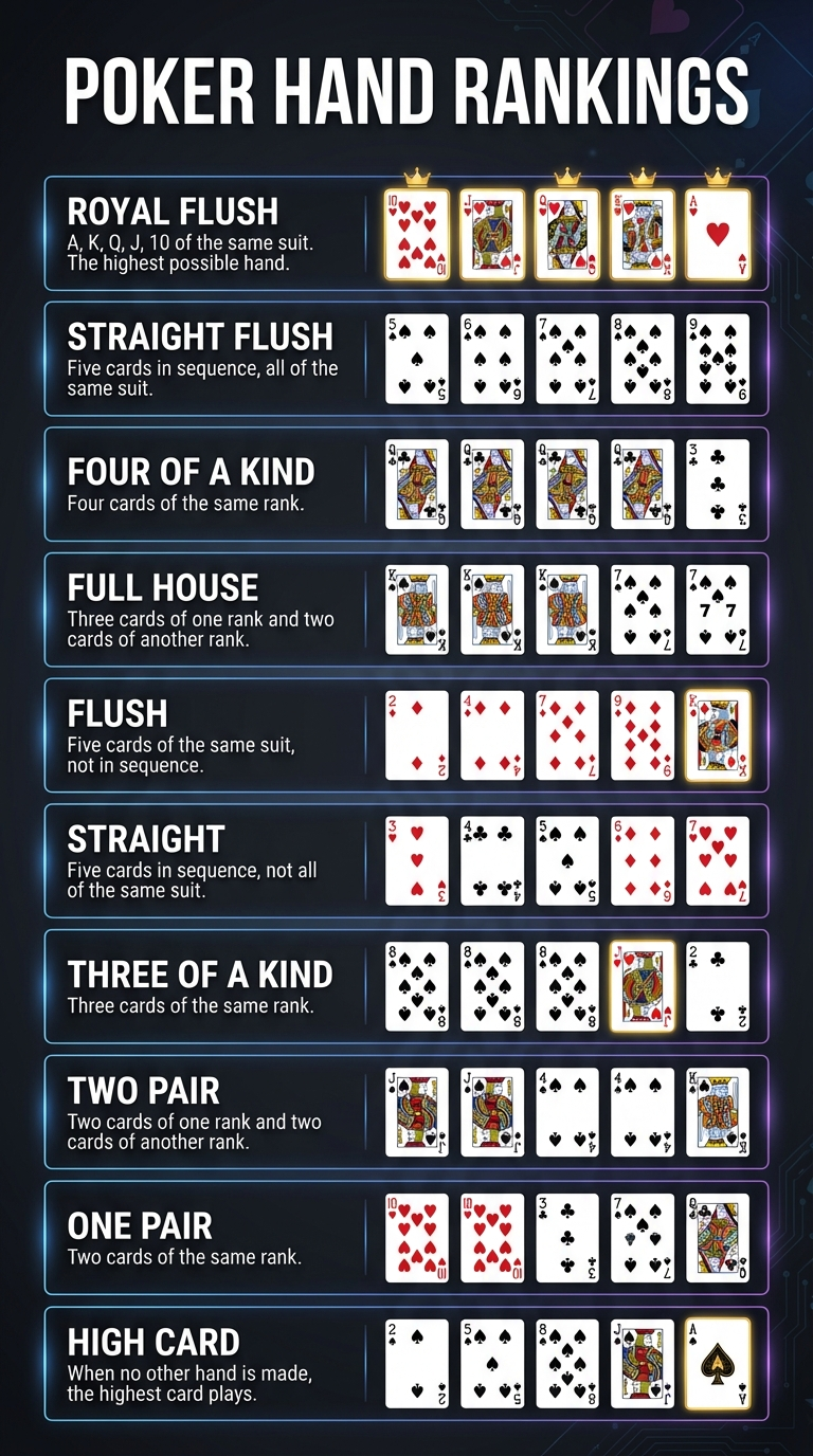 Poker Hand Rankings Chart