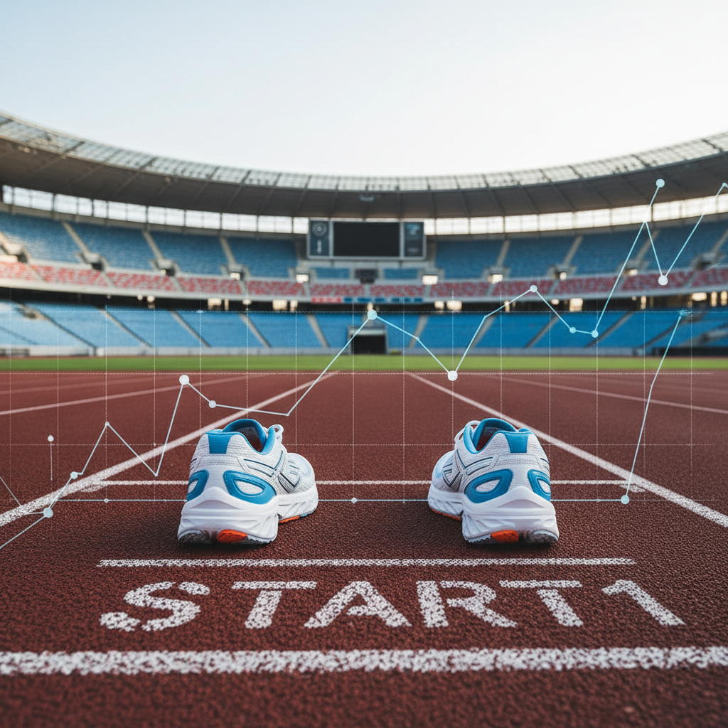Runners at starting line