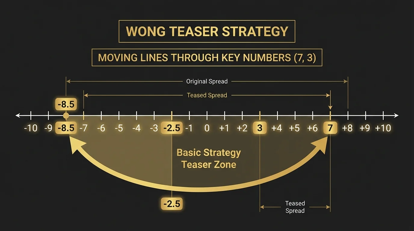 Diagram illustrating the Wong Teaser strategy of crossing key numbers 3 and 7