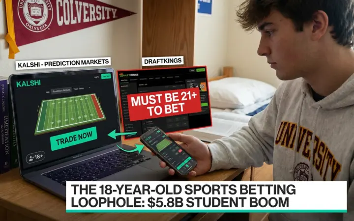 The 18-Year-Old Sports Betting Loophole: Kalshi, Prediction Markets, and the $5.8B Student Boom