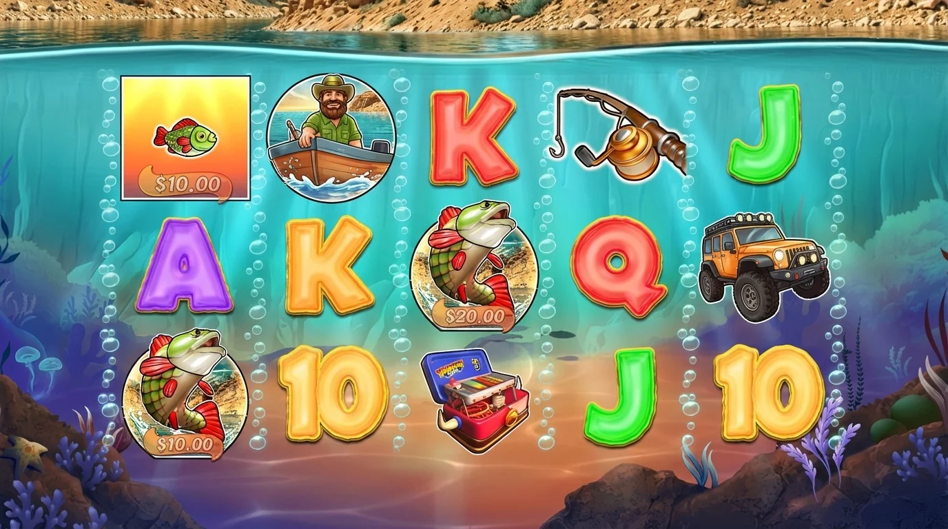 Big Bass Splash 1000 slot game reels with fishing theme