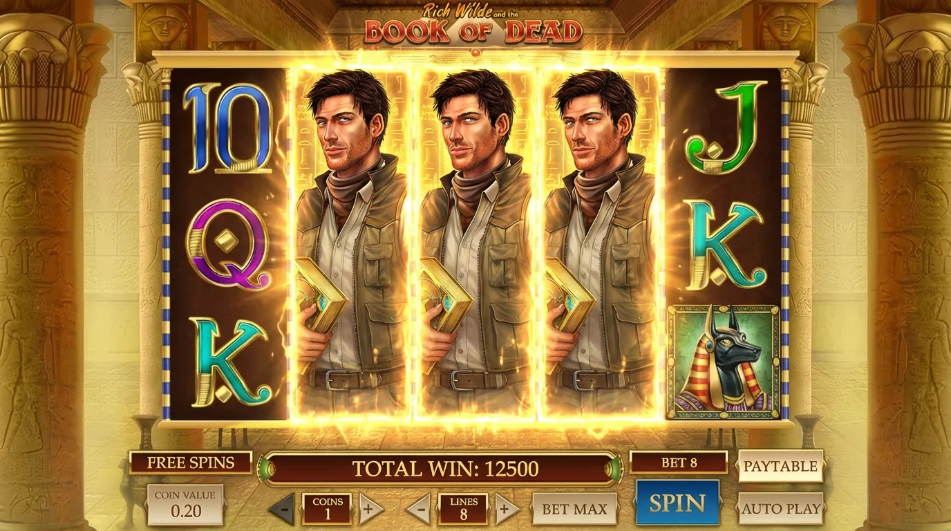 Book of Dead slot expanding symbol feature during Free Spins
