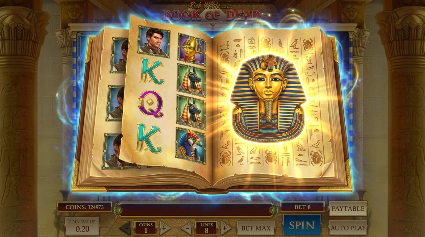 Book of Dead slot expanding symbol selection screen