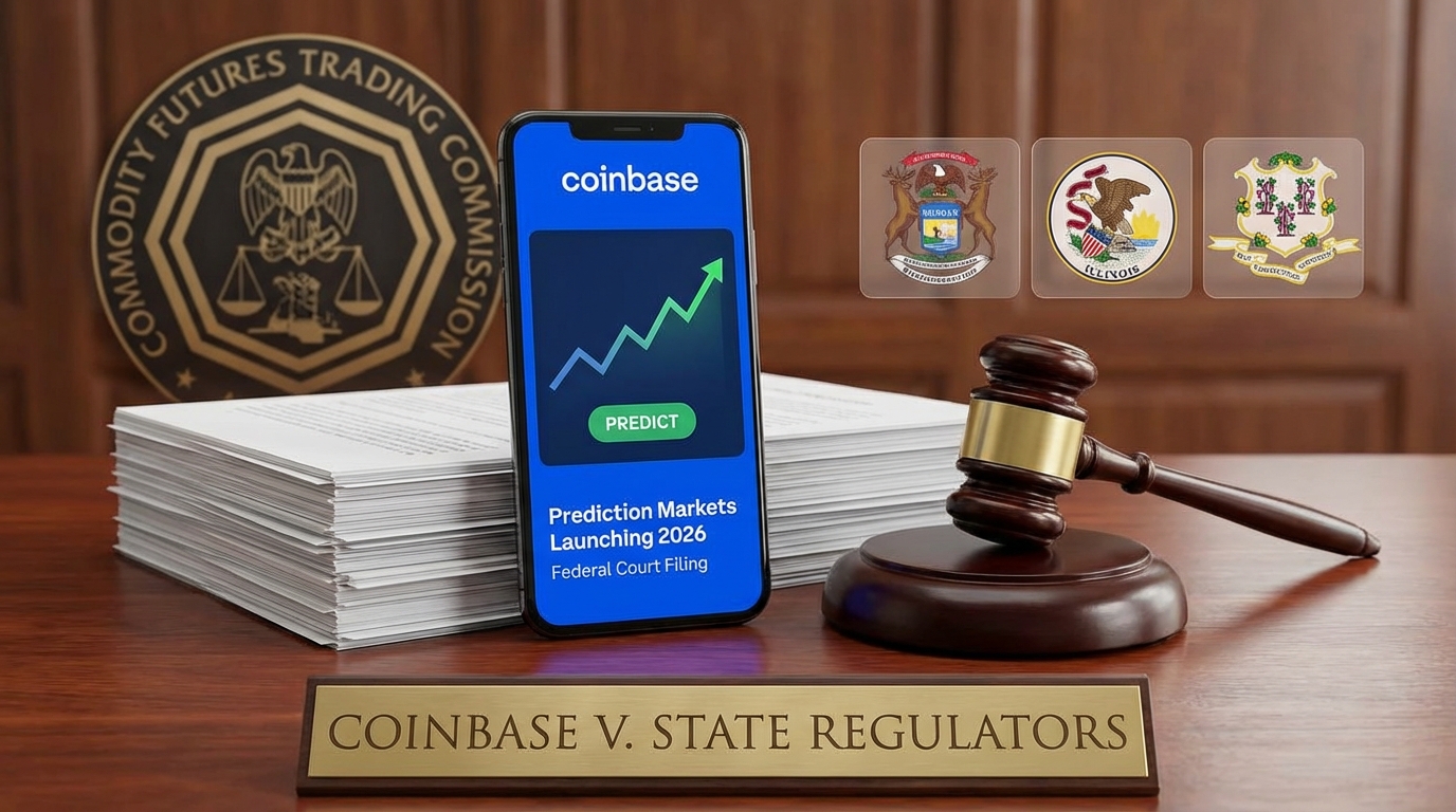 Coinbase Takes Prediction Markets Fight to Federal Court as January Launch Approaches