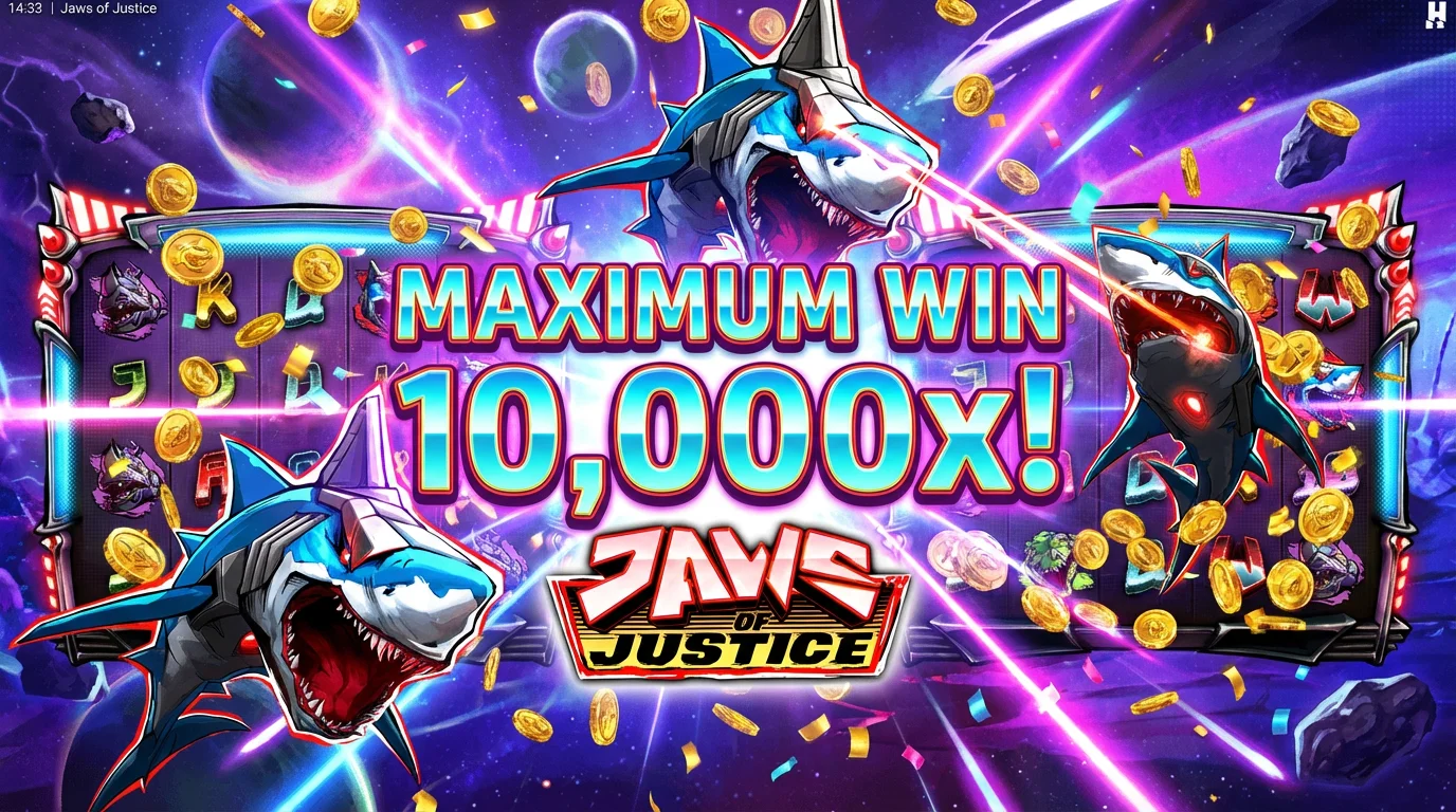 Jaws of Justice big win celebration 10000x