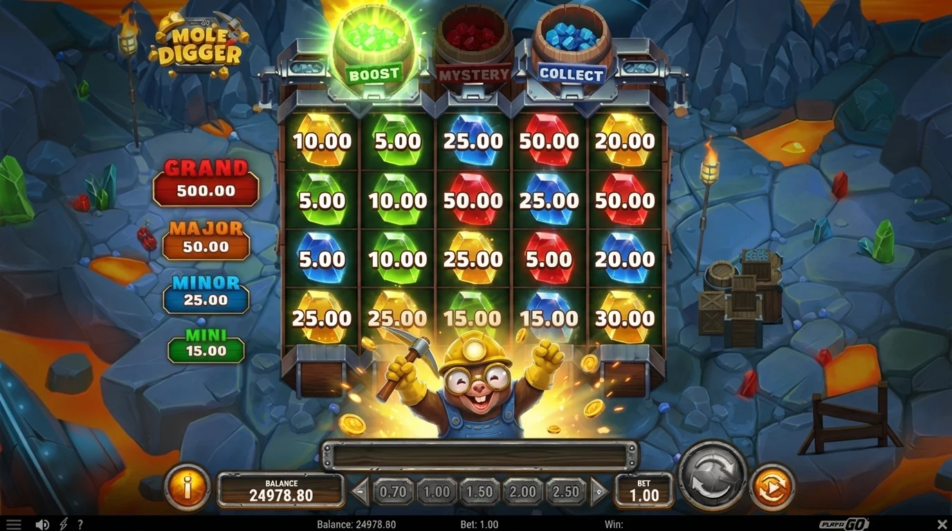 Mole Digger slot Hold'n Win bonus feature