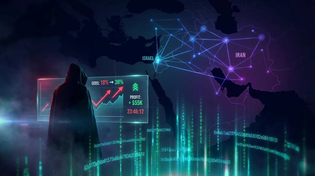Mysterious figure monitoring prediction market odds for Israel-Iran conflict with blockchain wallet data