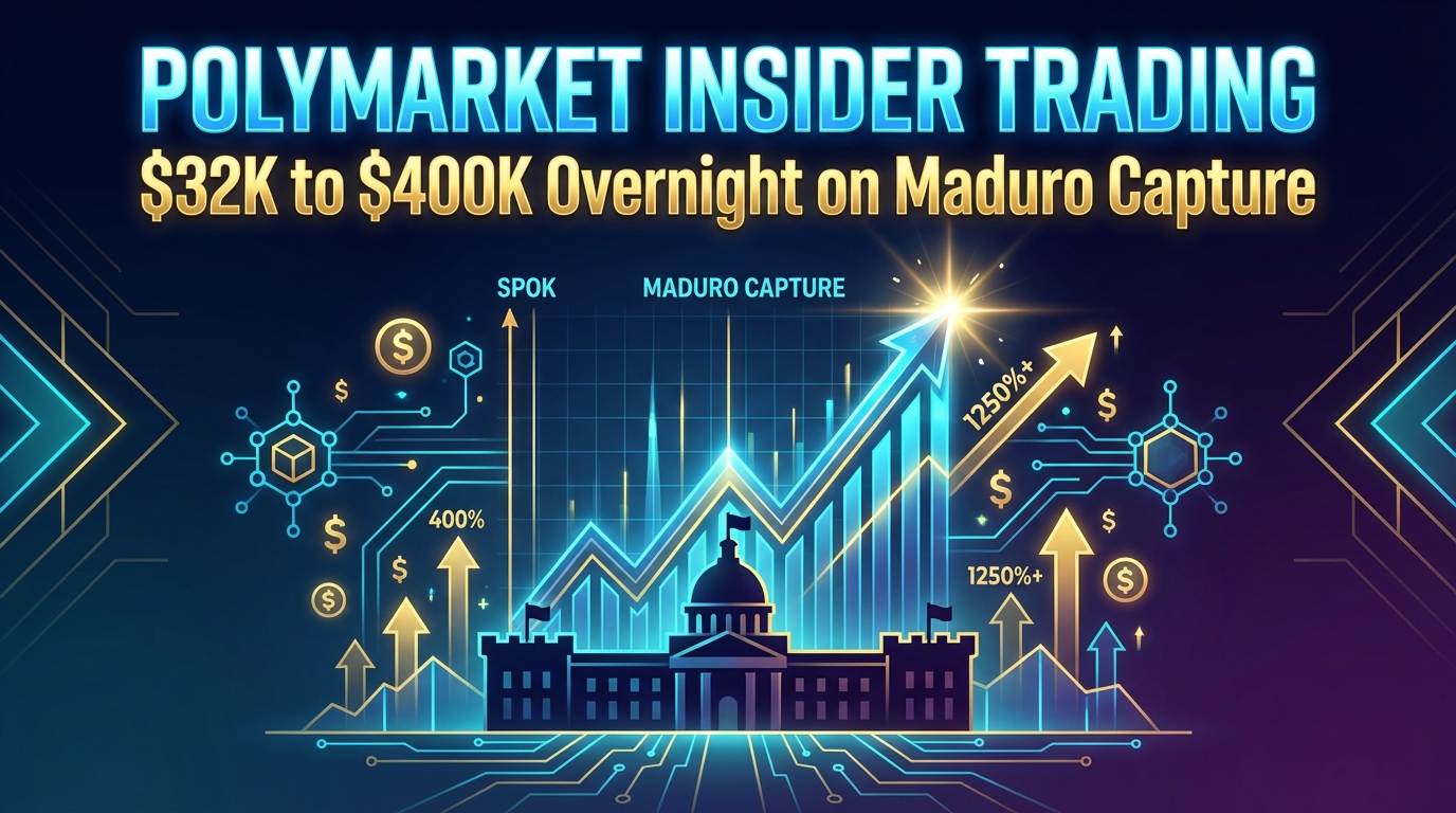 Polymarket insider trading chart showing 32K to 400K profit on Maduro capture prediction