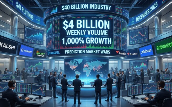 Prediction Market Wars: $4B Weekly Volume as DraftKings, FanDuel, Coinbase Battle for $40B Industry