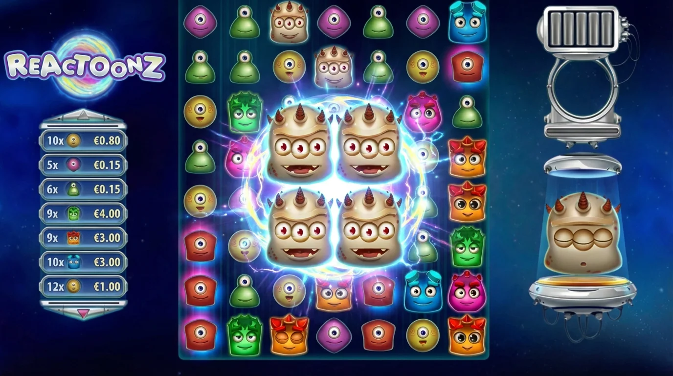 Reactoonz slot Giantoonz 2x2 formation feature