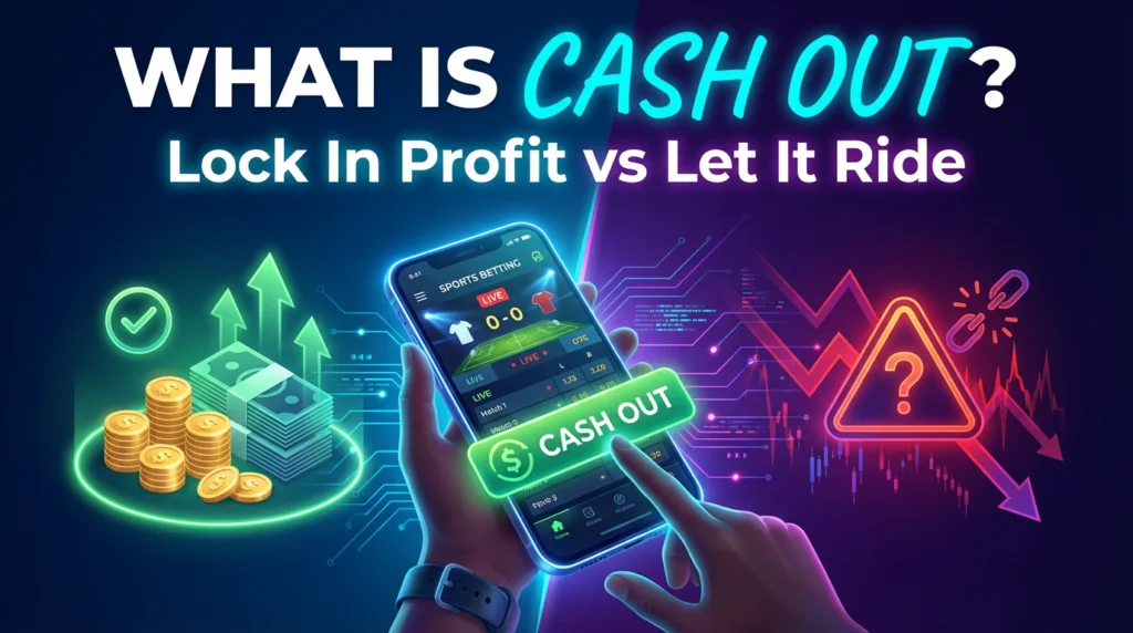 Smartphone displaying cash out button in sports betting app
