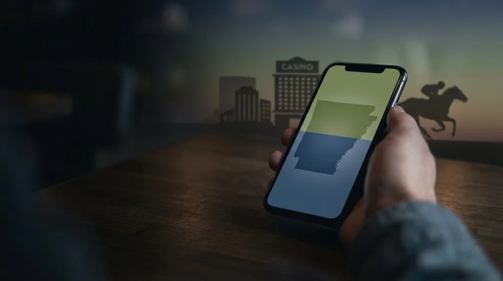 DraftKings and FanDuel mobile sports betting applications for Arkansas with 51 percent revenue share structure