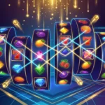 Megaways slot mechanic showing six reels with variable symbol heights and cascading win symbols