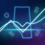 Alberta iGaming market revenue projections showing gap between government and analyst estimates