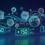 Visual representation of betting odds formats showing American, decimal, and fractional odds with probability indicators and market graph lines