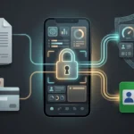 Brazil betting access block illustrated with a locked mobile betting app, identity card, bank documents, and compliance dashboard