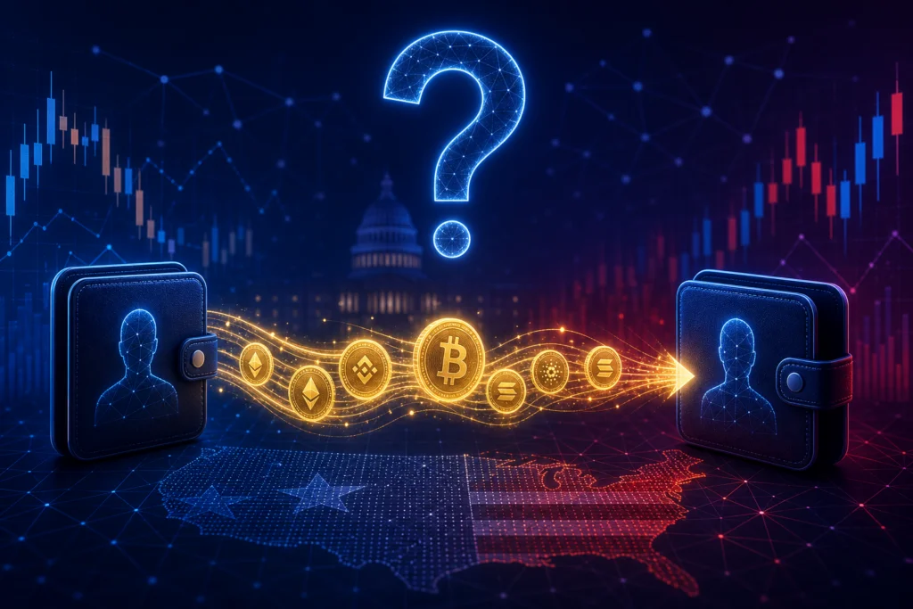 Anonymous cryptocurrency flowing through a prediction market on a US presidential election