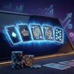 Video poker machine displaying a royal flush in spades, the top hand in Jacks or Better strategy