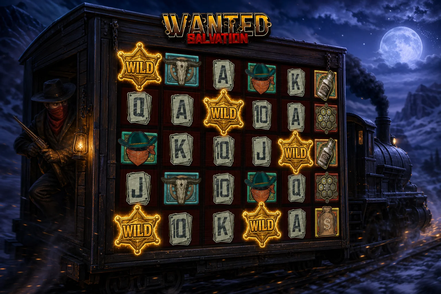 Wanted Salvation The Great Train Robbery sticky wilds bonus