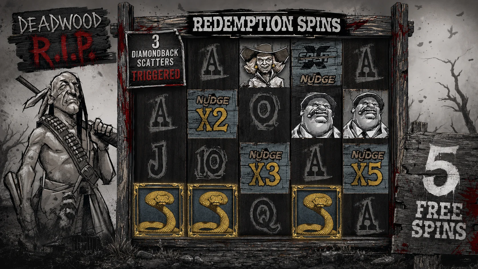 Deadwood R.I.P. Redemption Spins feature