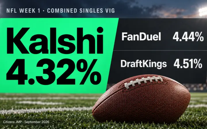 Kalshi NFL Week 1 Vig: Totals Drive Its Pricing Lead